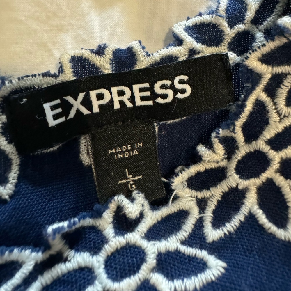 Express embroidery Puff Blue Sleeve